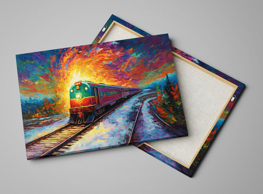Railroad Cargo Print - Large Gallery Wrapped Canvas | Freight Train Art