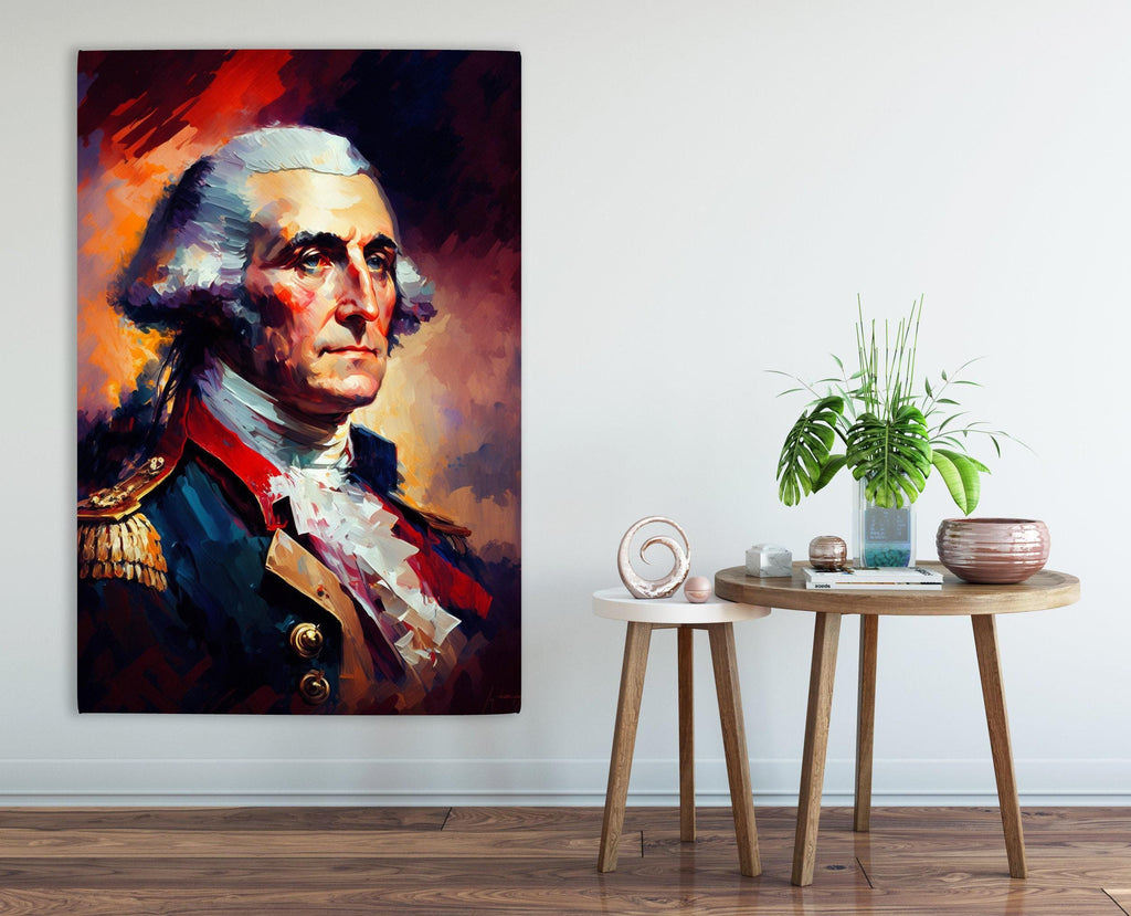 George Washington Canvas Print – Founding Father Canvas With Wood Frame Wall Art