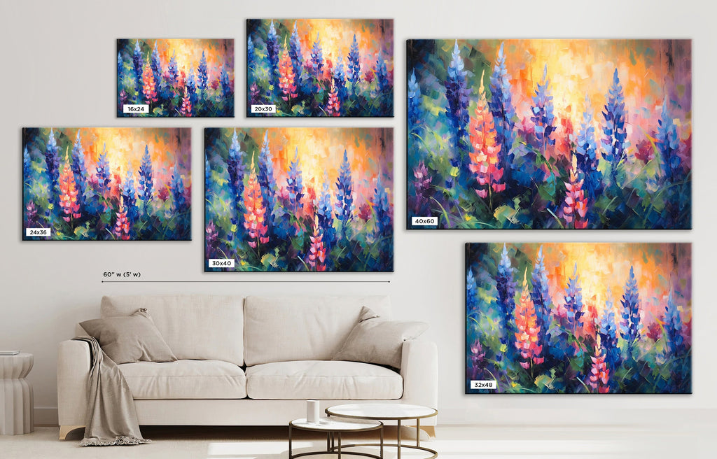 Texas Bluebonnet Canvas – Large Wildflower Meadow Art | Gallery Ready, UV Coated Print