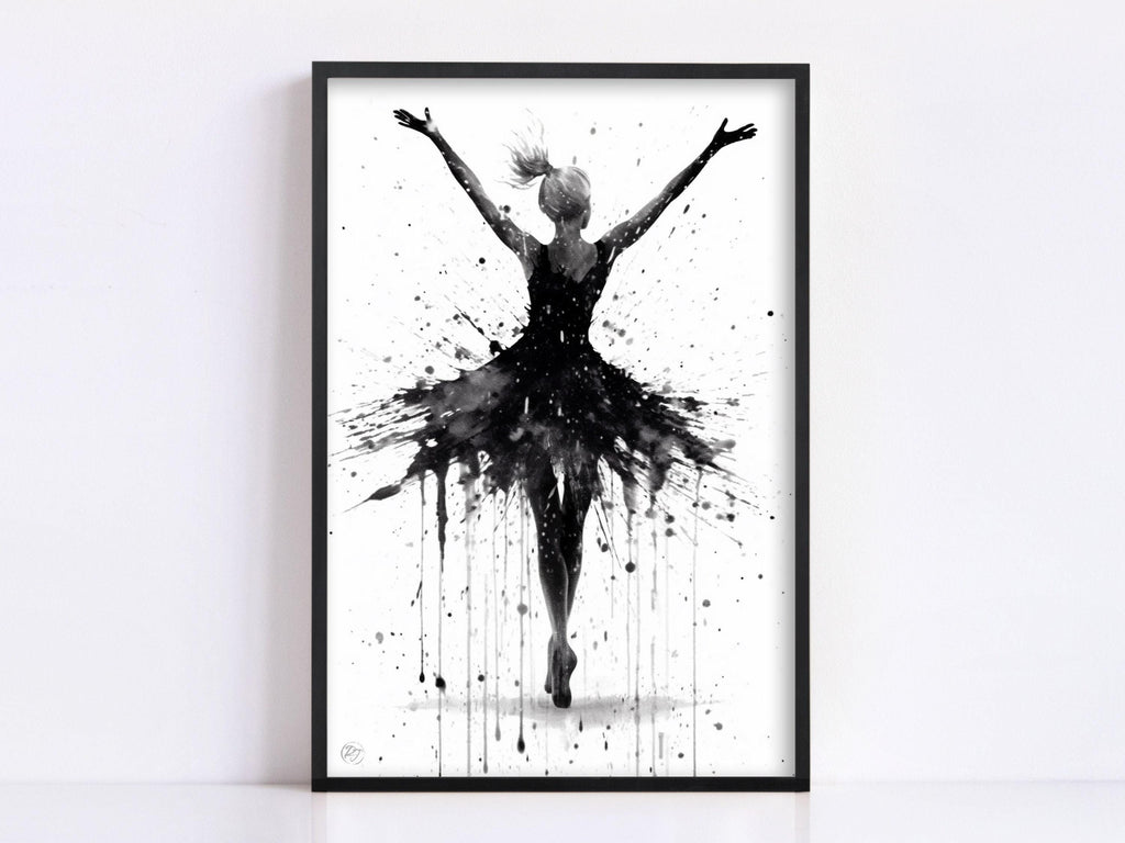 Graceful Dance Moves: Watercolor Ballerina Painting, Giclee Print on Canvas, Artist Paper, Watercolor Paper, Available in Extra Large Sizes