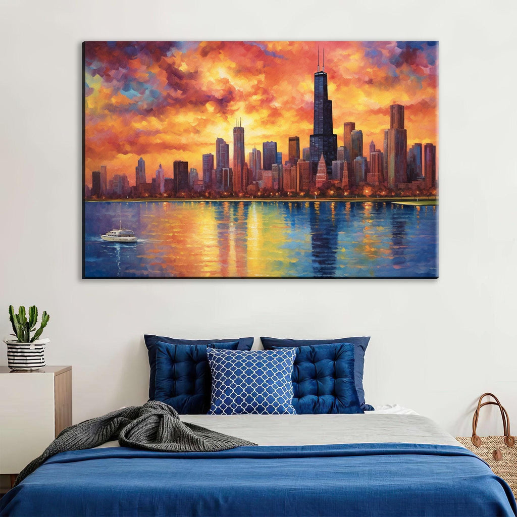 Chicago Skyline Canvas – Large Canvas Art | Urban Wall Decor & Modern Chicago Painting