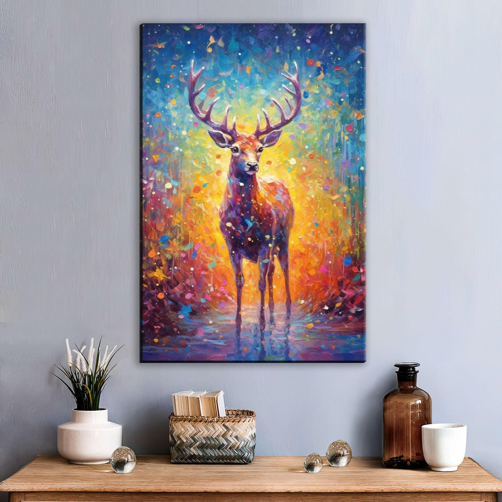 Baby Christmas Reindeer - Festive Reindeer Art on Gallery Wrapped Canvas for Holiday Wall Decor