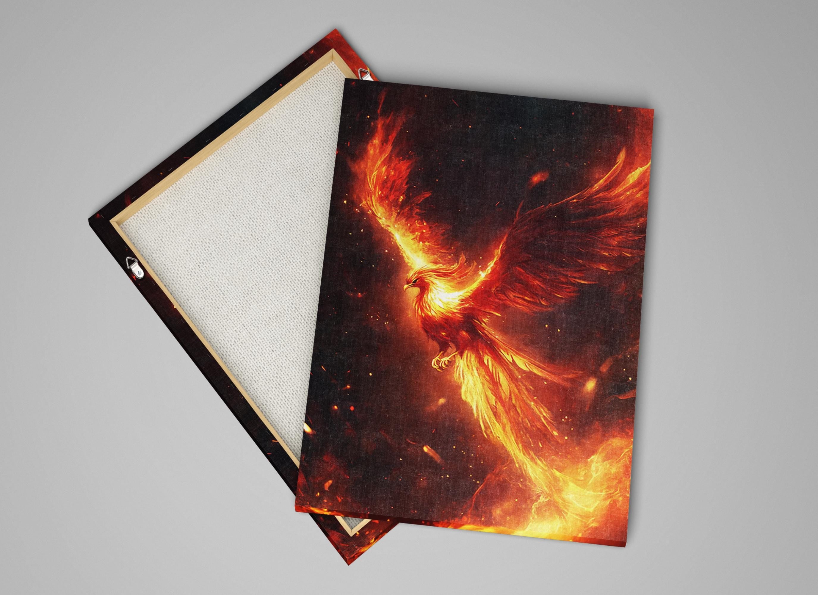 a picture of a bird of prey in flames
