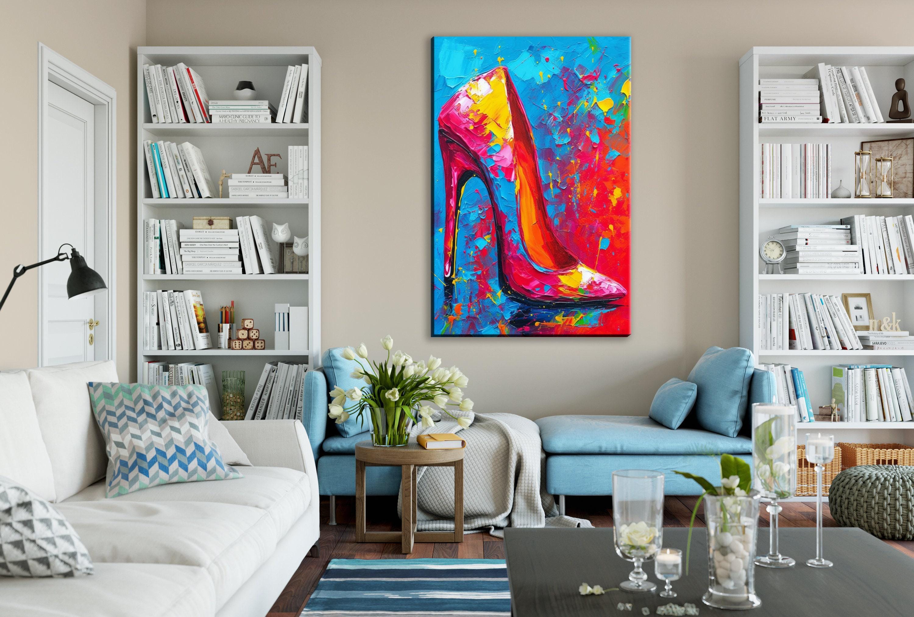 High Heels Canvas Art – Colorful Pop Art Print on Large Gallery Ready Canvas