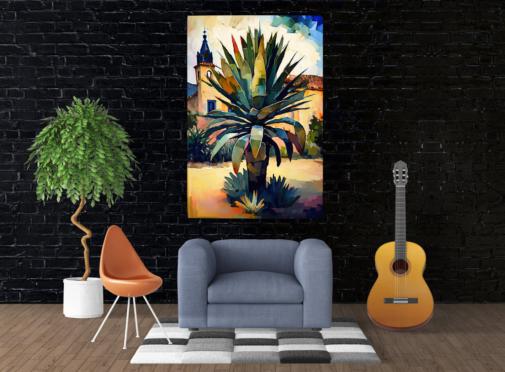 Cactus Desert Canvas | Large Giclee Art Print - Southwest Wall Art Decor