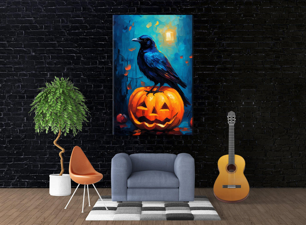 Halloween Pumpkin Canvas - Jack O Lantern Art | Large Gallery Wrapped Print