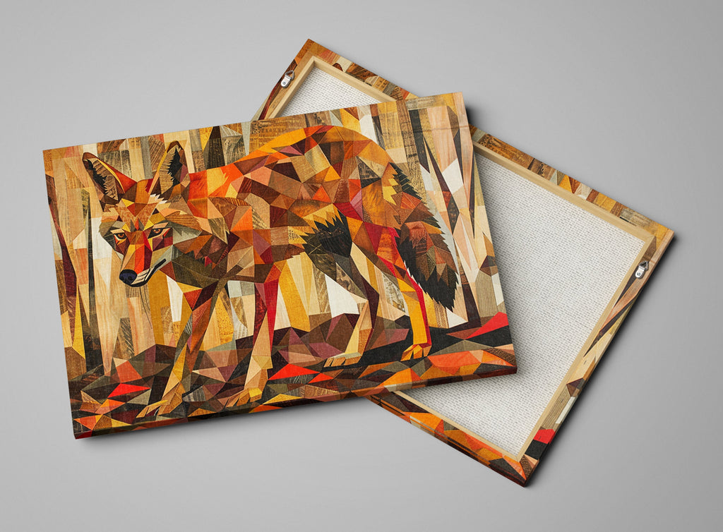 Modern Coyote Canvas – Large Gallery Wrapped Southwest Desert Art by Ryan James