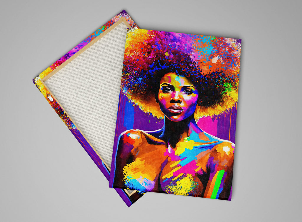 Black Woman Art Print - Vibrant African American Canvas, Gallery Ready Wall Art
