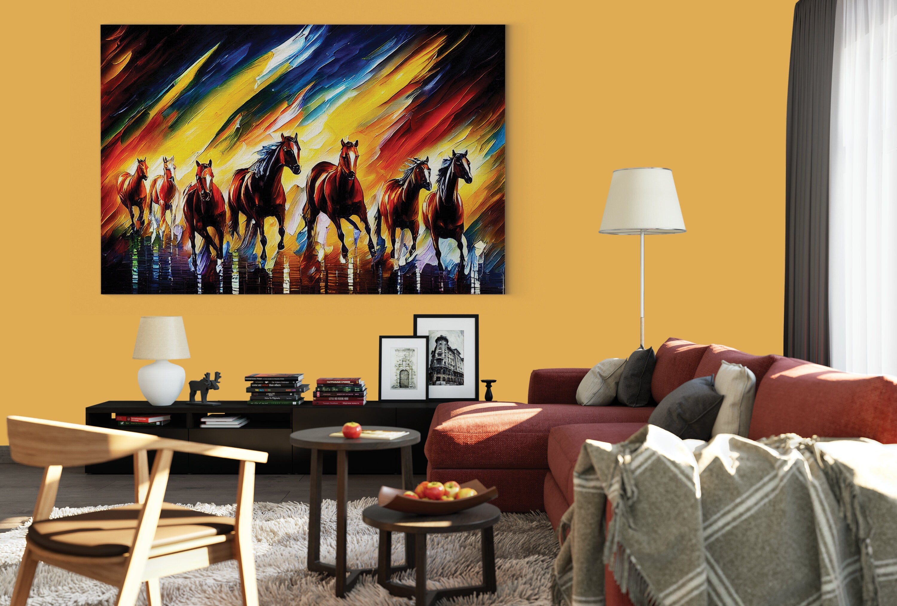 Wild Horses Canvas Print – Vibrant Horse Painting on Artist Grade Canvas