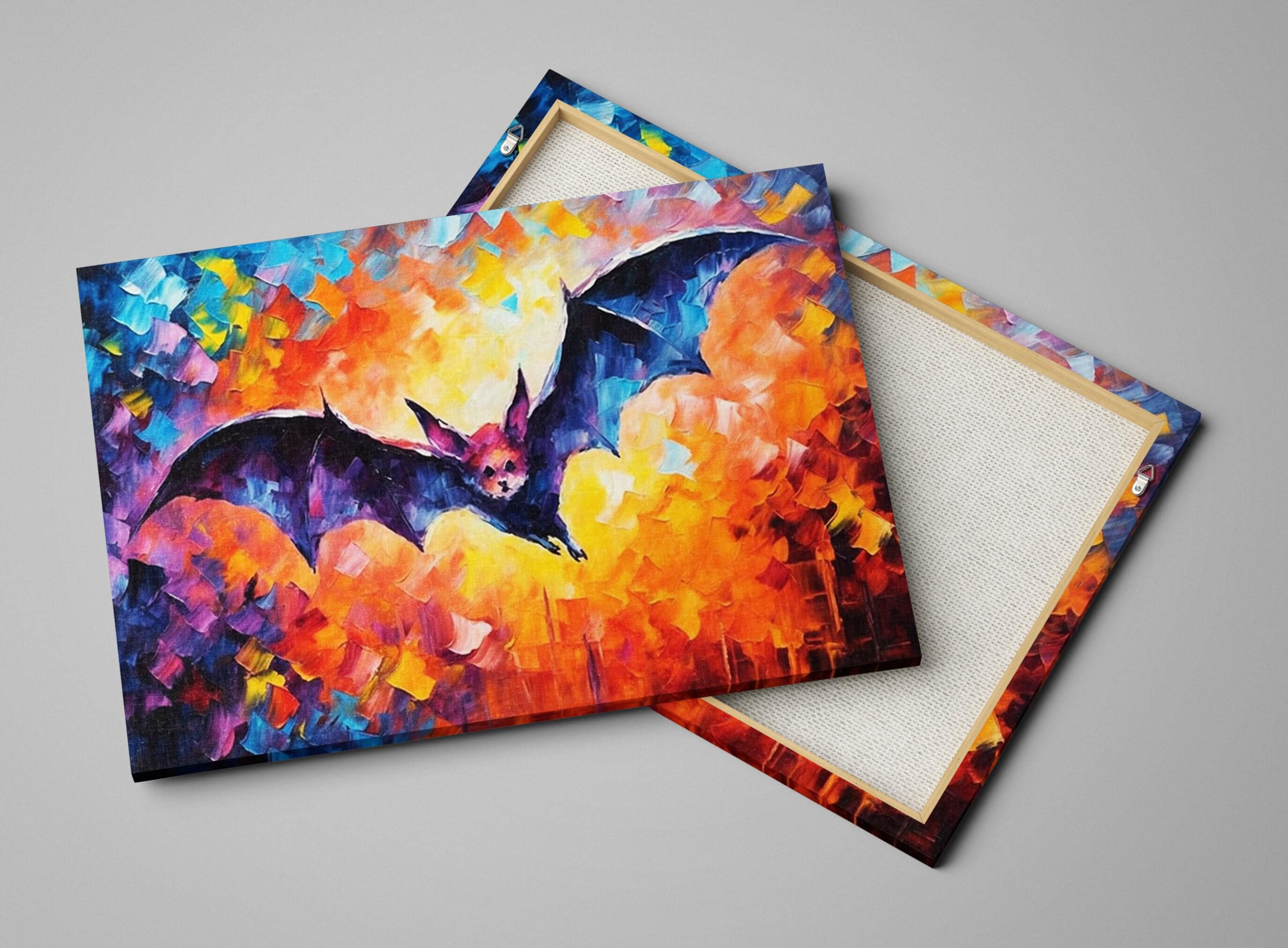 Halloween Bat Canvas - Spooky Wall Art | Large Gallery Wrapped Canvas Print