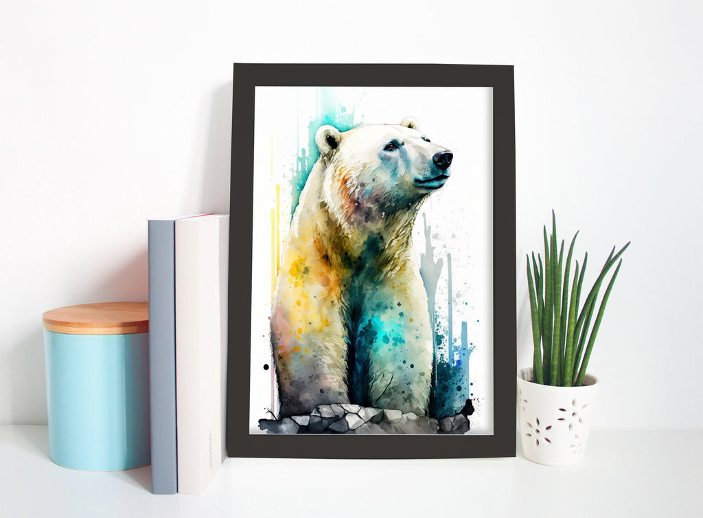 Polar Beauty: Polar Bear Watercolor Painting, Giclee Print on Canvas, Artist Paper, Watercolor Paper, Available in Extra Large Sizes