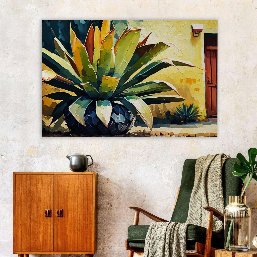 Agave Cactus Art Print - Southwestern Home Decor | Gallery Wrapped Canvas, Ready to Hang