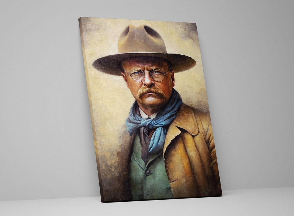 Theodore Roosevelt Portrait - Large Canvas Print | Gallery Wrapped Canvas, Political Wall Art