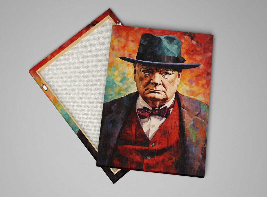 Winston Churchill Canvas – Gallery Wrapped Large Canvas Print, Ready to Hang Wall Art
