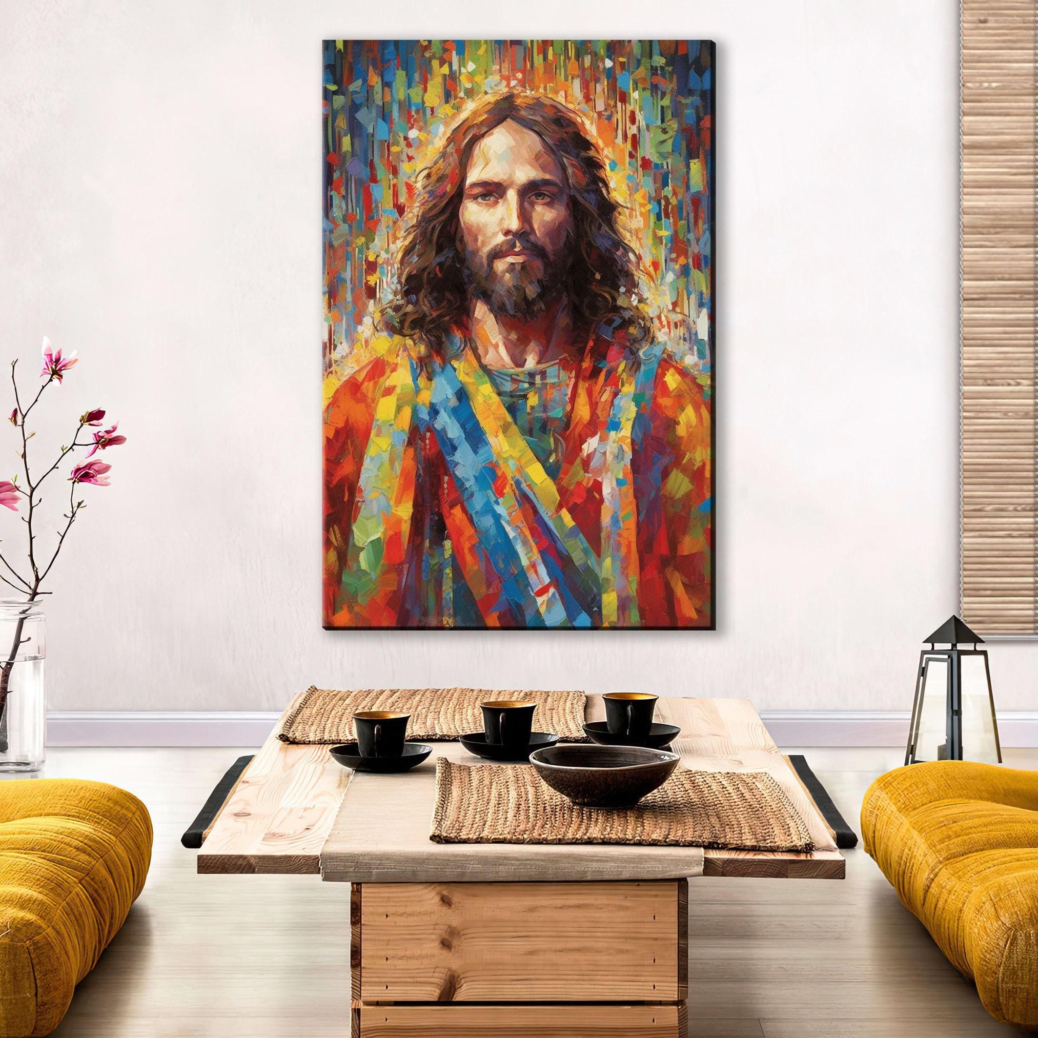 Jesus Christ Canvas Art - Large Religious Oil Painting on Gallery Ready Wood Frame