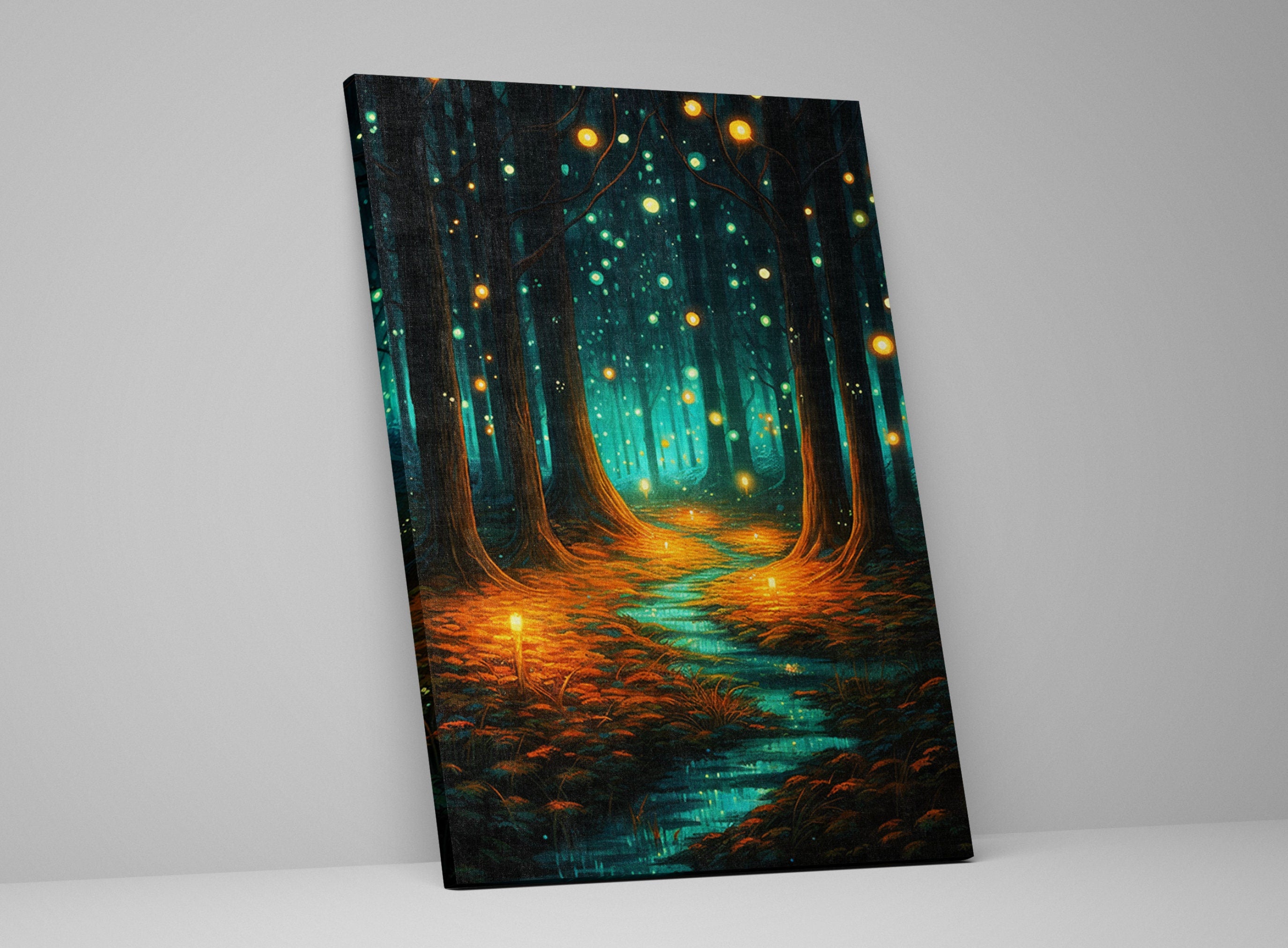 Magical Forest Canvas - Enchanted Woodland Wall Art | Gallery Wrapped Canvas Print