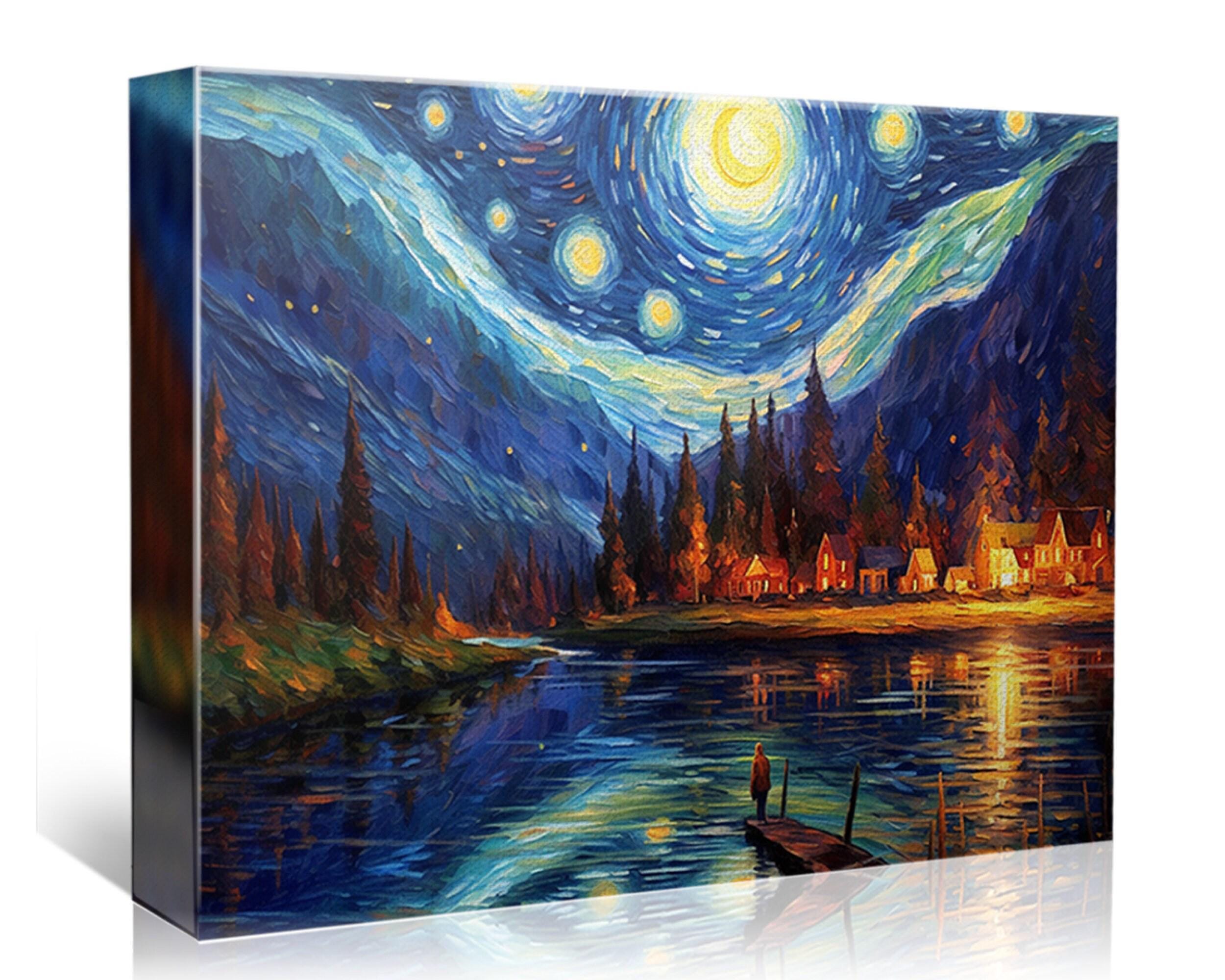 Starry Night Wall Art – Large Canvas Art, Gallery Wrapped, Ready to Hang