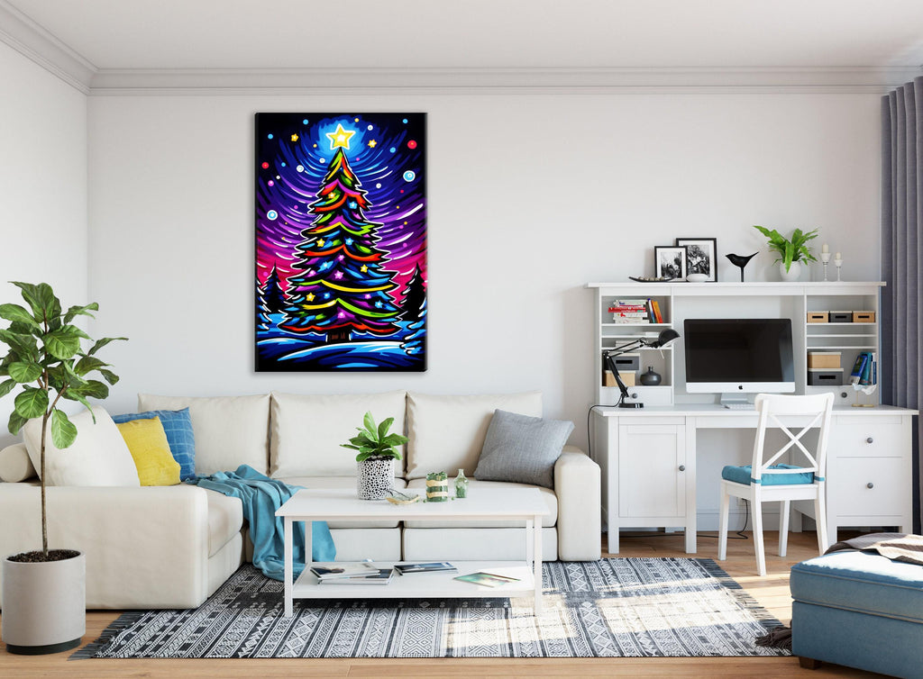 Christmas Tree Canvas Art - Elegant Holiday Wall Decor | Gallery Wrapped Canvas Print
