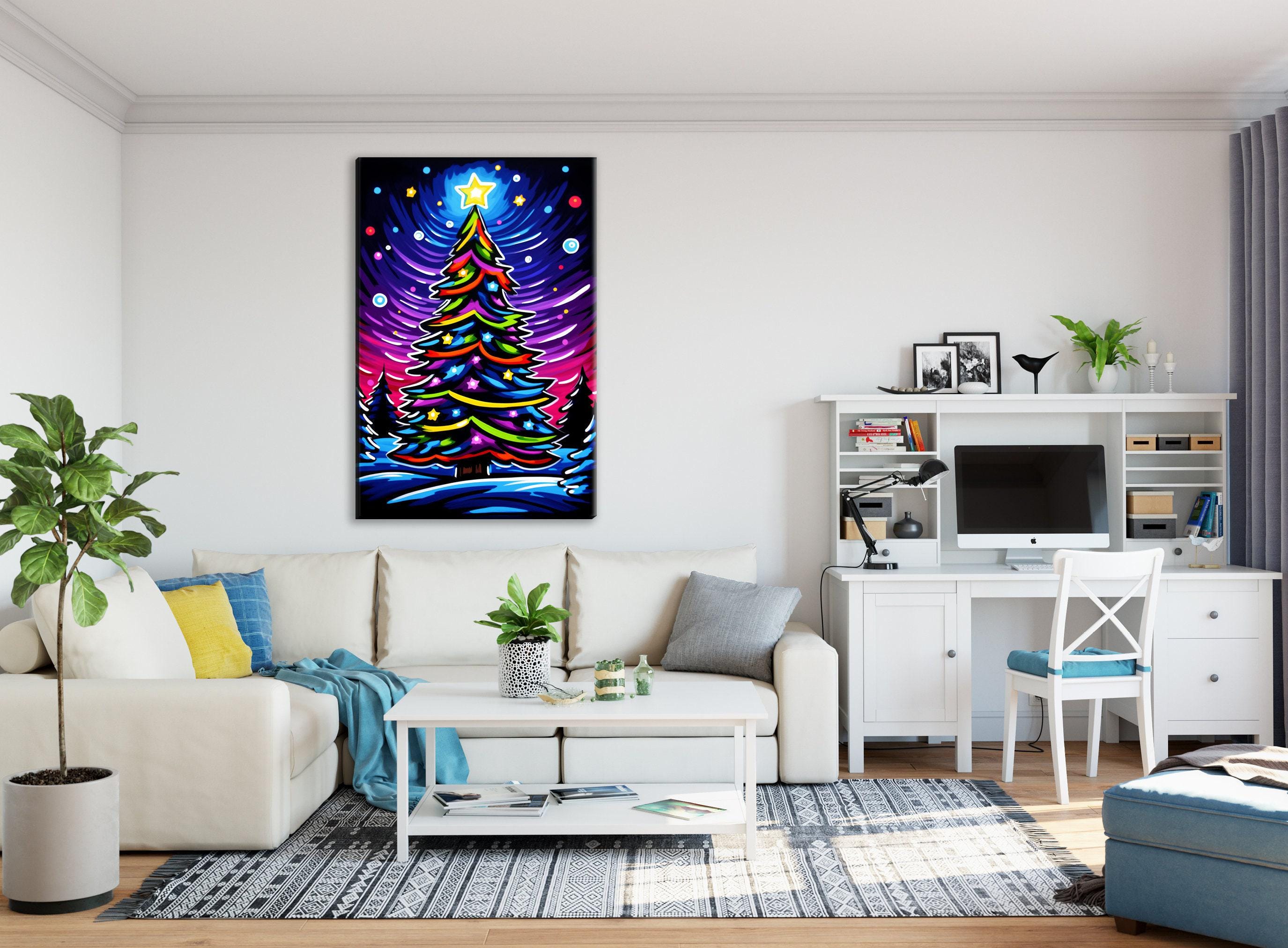 Christmas Tree Canvas Art - Elegant Holiday Wall Decor | Gallery Wrapped Canvas Print