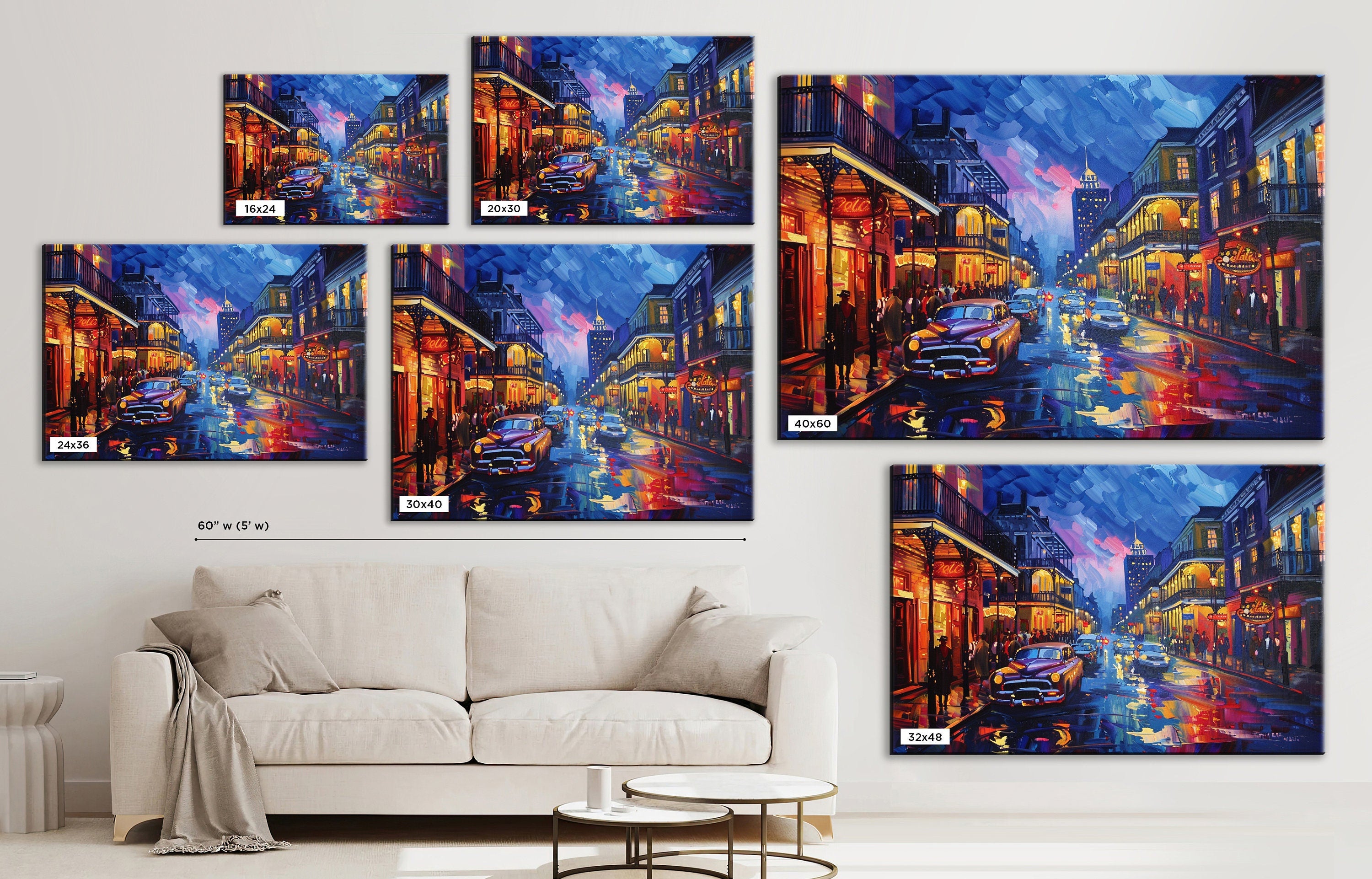 French Quarter Wall Art – Vintage New Orleans Canvas | Large Gallery Wrapped Print