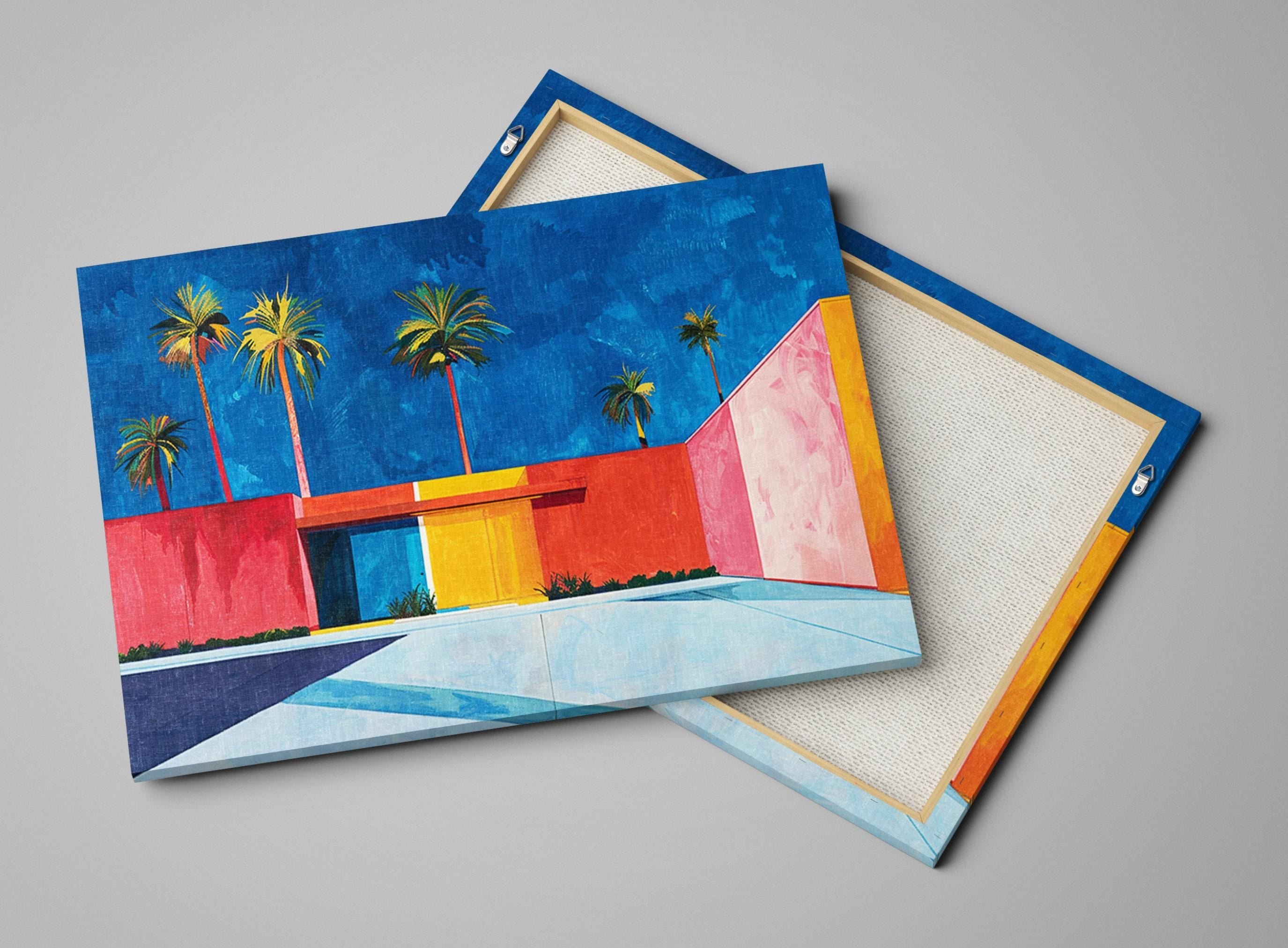 Minimalist Palm Springs Art - Modern Desert Canvas Print | Large Gallery Wrapped