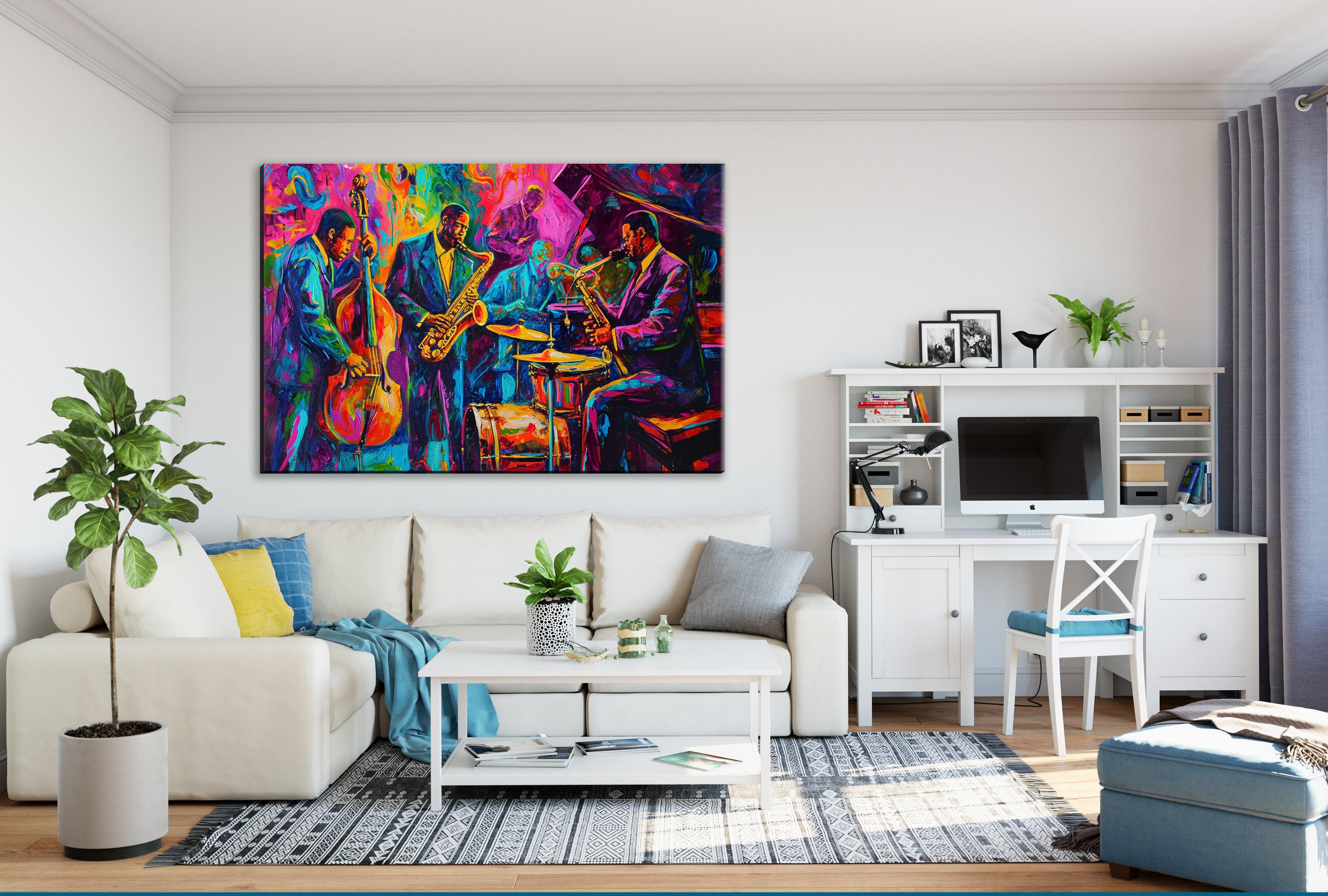 Jazz Canvas Wall Art – Vibrant Jazz Wall Decor | Gallery Wrapped Music Canvas Print