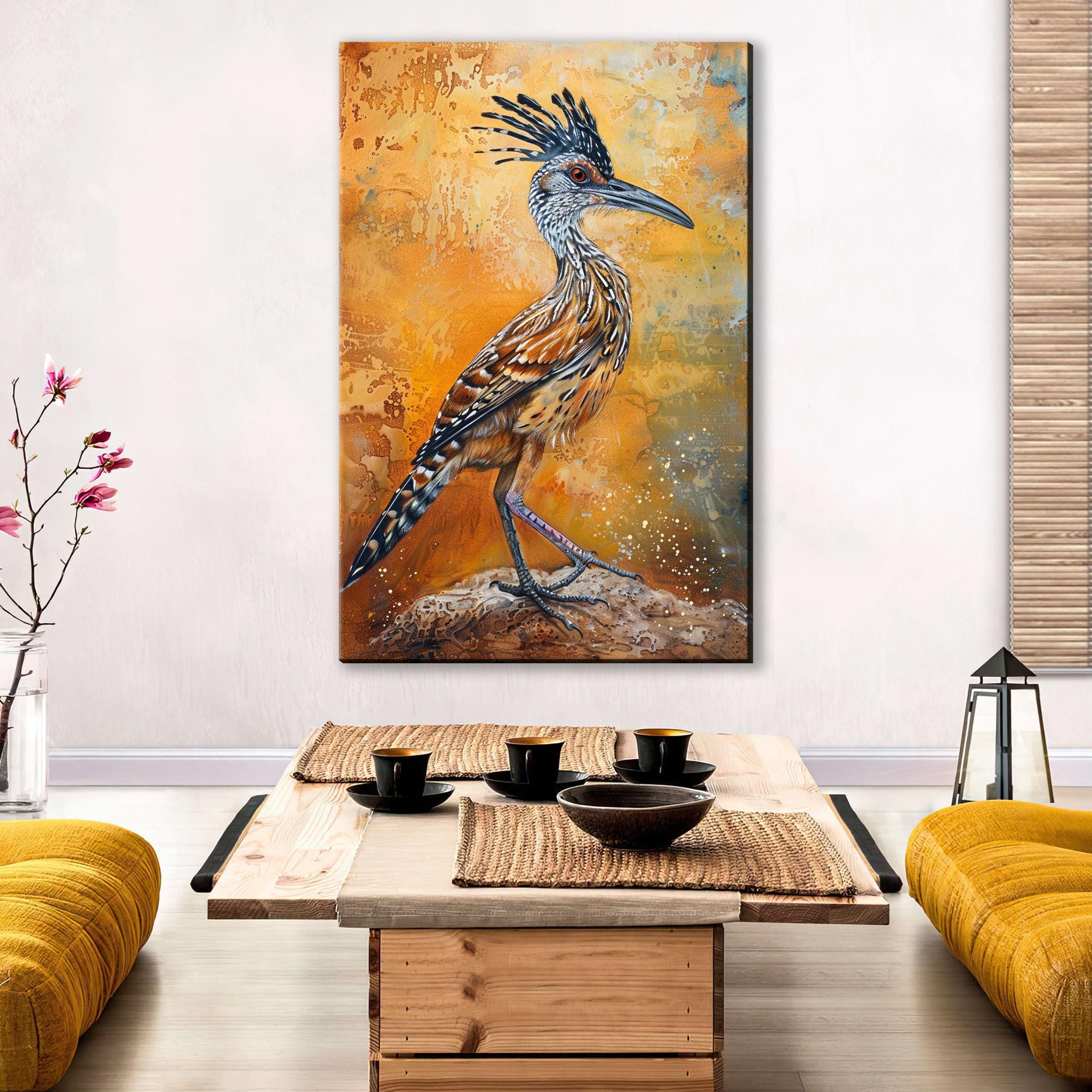Roadrunner Canvas Art – Southwestern Wall Art | Large Gallery Wrapped Canvas Print