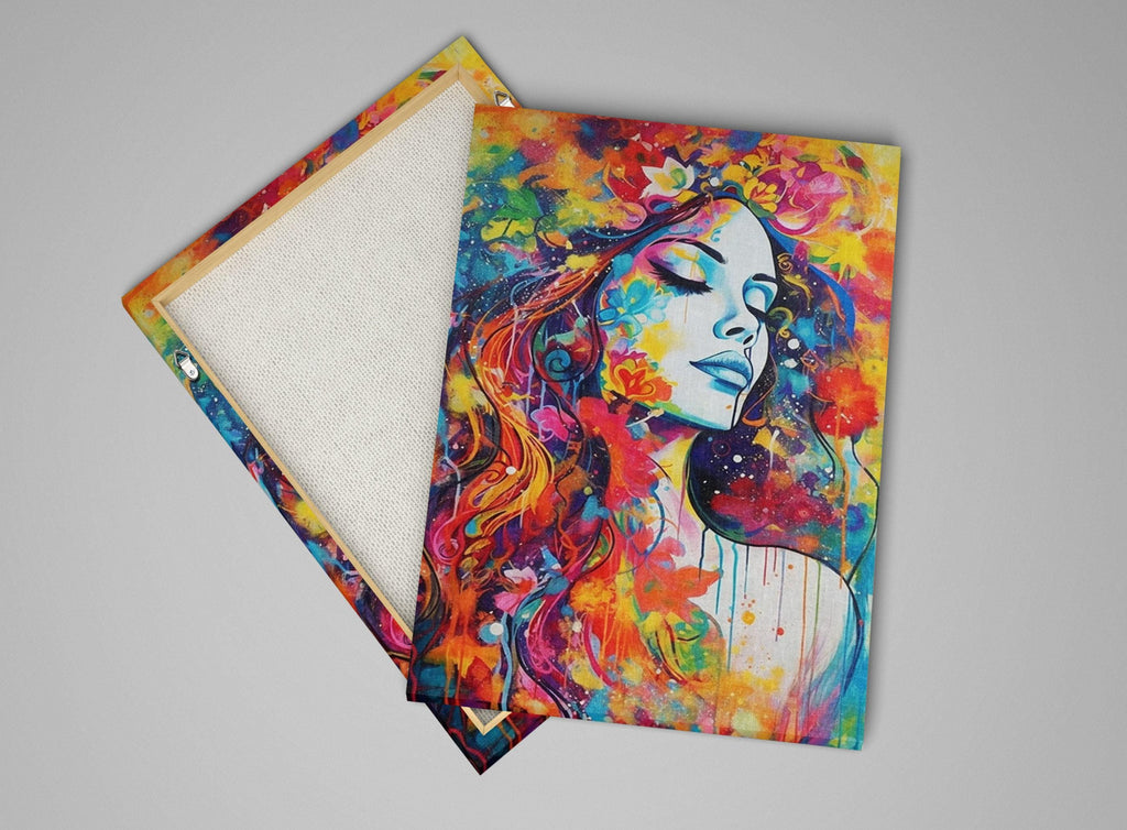 Woman Canvas Wall Art – Large Canvas Art | Sensual Paint Drip Artwork