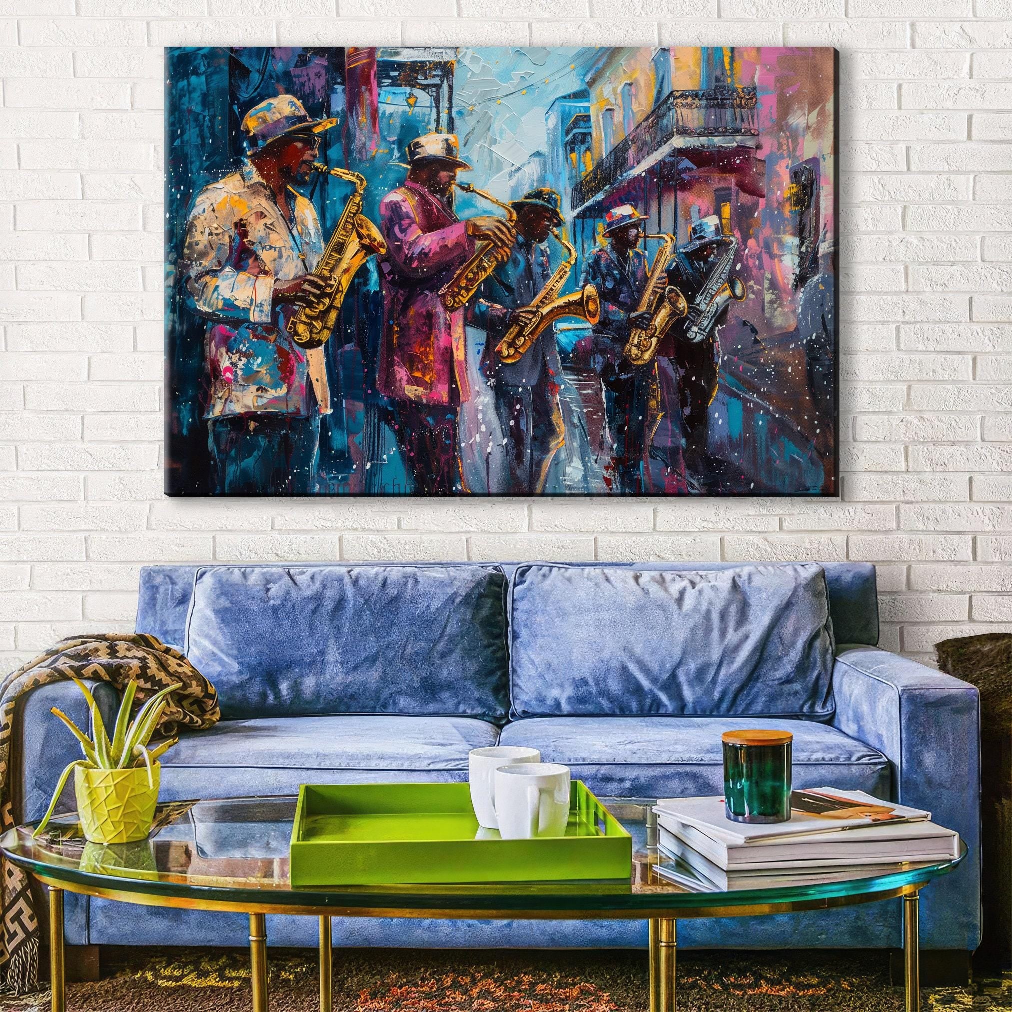 Bourbon Street Jazz Painting – New Orleans Wall Art | Gallery Wrapped Canvas Print