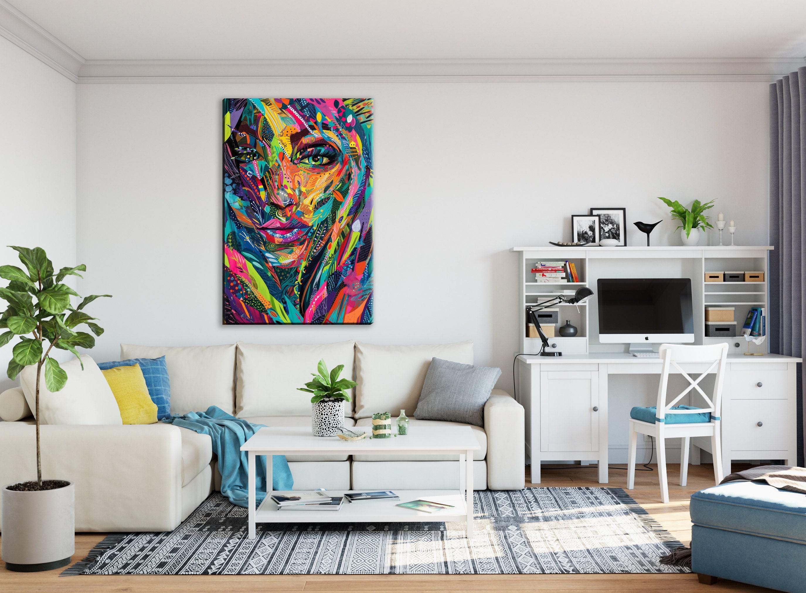 Abstract Colorful Canvas – Extra Large Gallery Wrapped Canvas with Bold Color Wall Decor