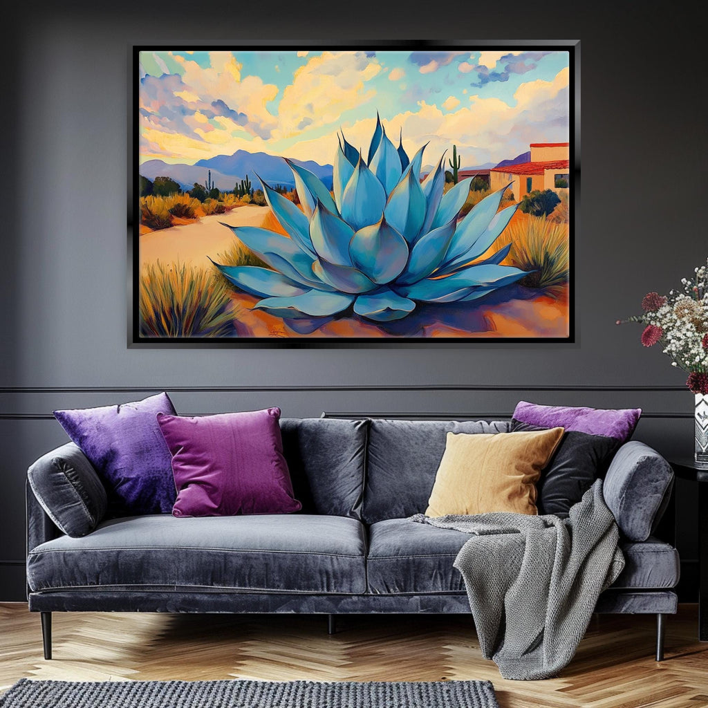 Blue Agave Canvas Print - Desert Wall Art | Framed Gallery Wrapped Ready to Hang