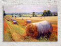 Hay Bales Print - Large Canvas Wall Art | Rustic Farmhouse Home Decor, Ready to Hang