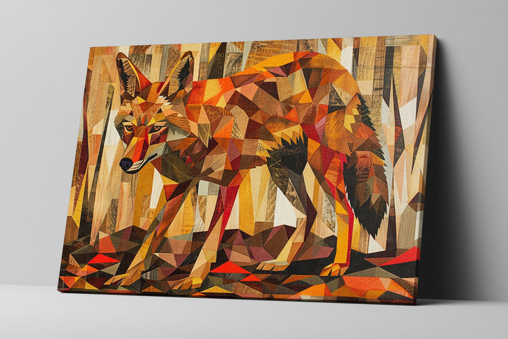 Modern Coyote Canvas – Large Gallery Wrapped Southwest Desert Art by Ryan James
