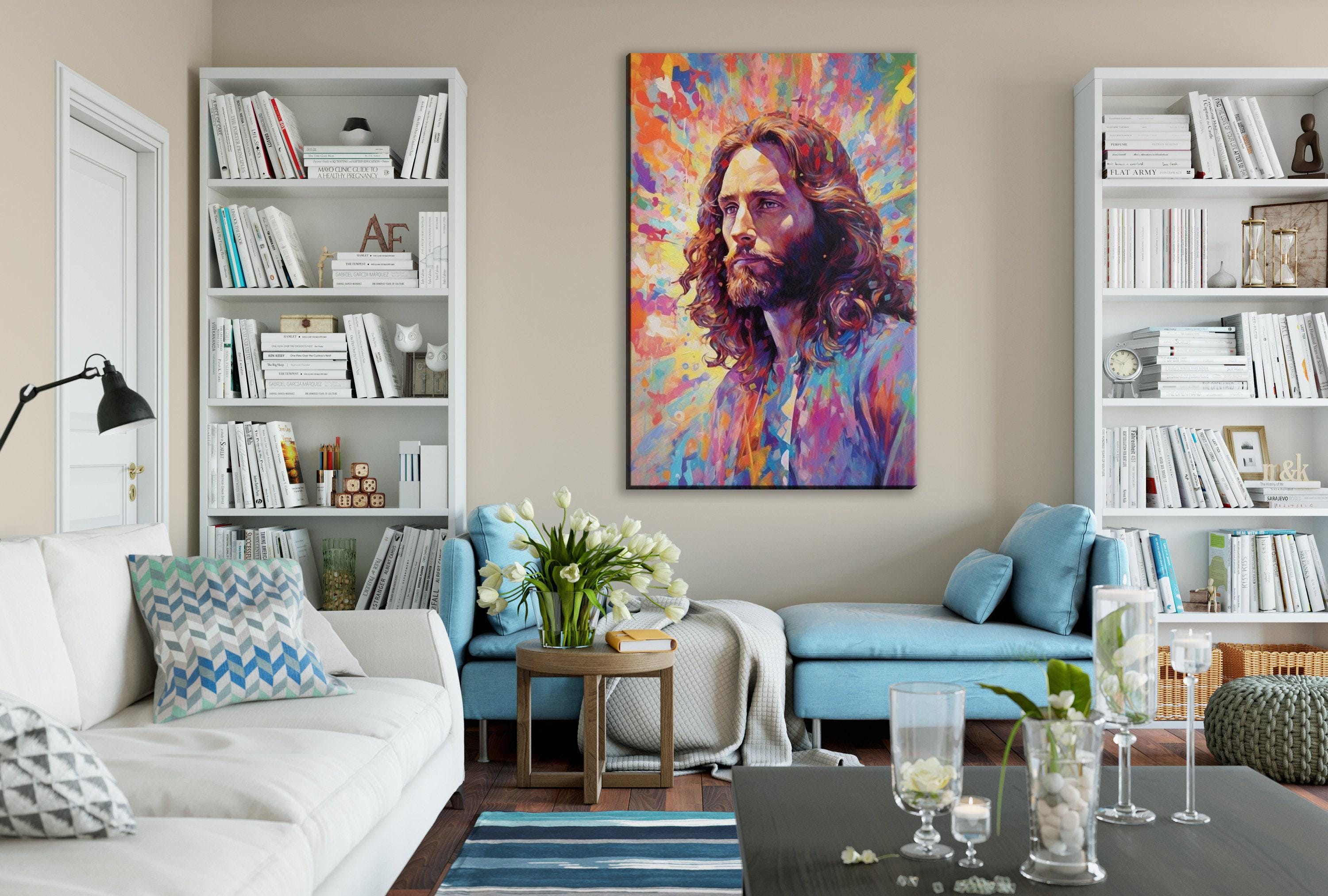 Jesus Christ Canvas Art - Colorful Religious Canvas Print | Large Spiritual Wall Art