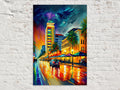 Miami Wall Art – Vibrant South Beach Painting on Gallery Ready Canvas Print