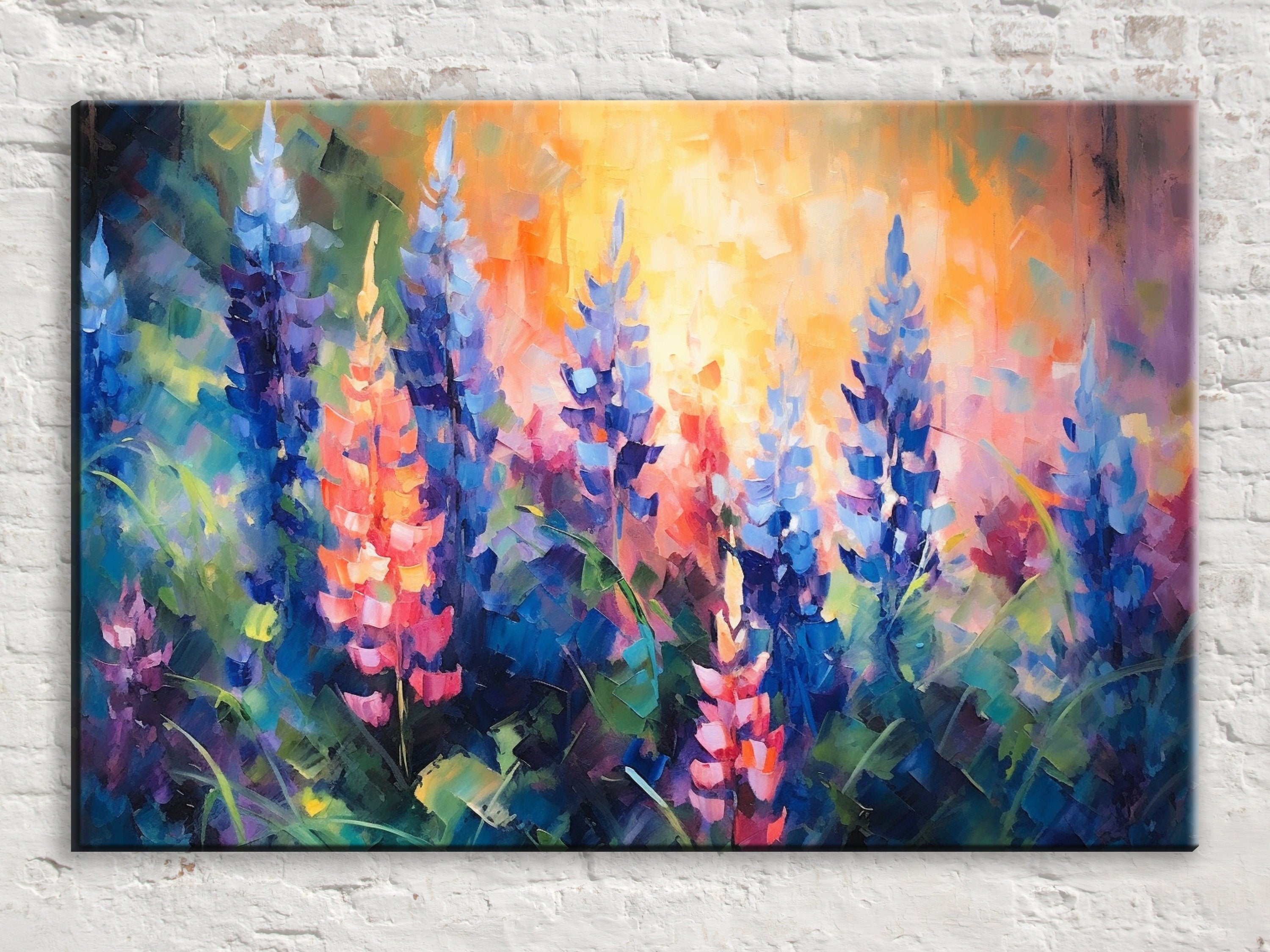 Texas Bluebonnet Canvas – Large Wildflower Meadow Art | Gallery Ready, UV Coated Print