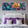 Southwest Cactus Wall Art – Panoramic Framed Gallery Wrapped Canvas, Large Saguaro Print
