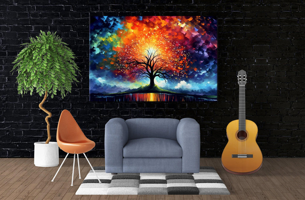Tree of Life Canvas – Spiritual Wall Decor | Extra Large Gallery Wrapped Canvas