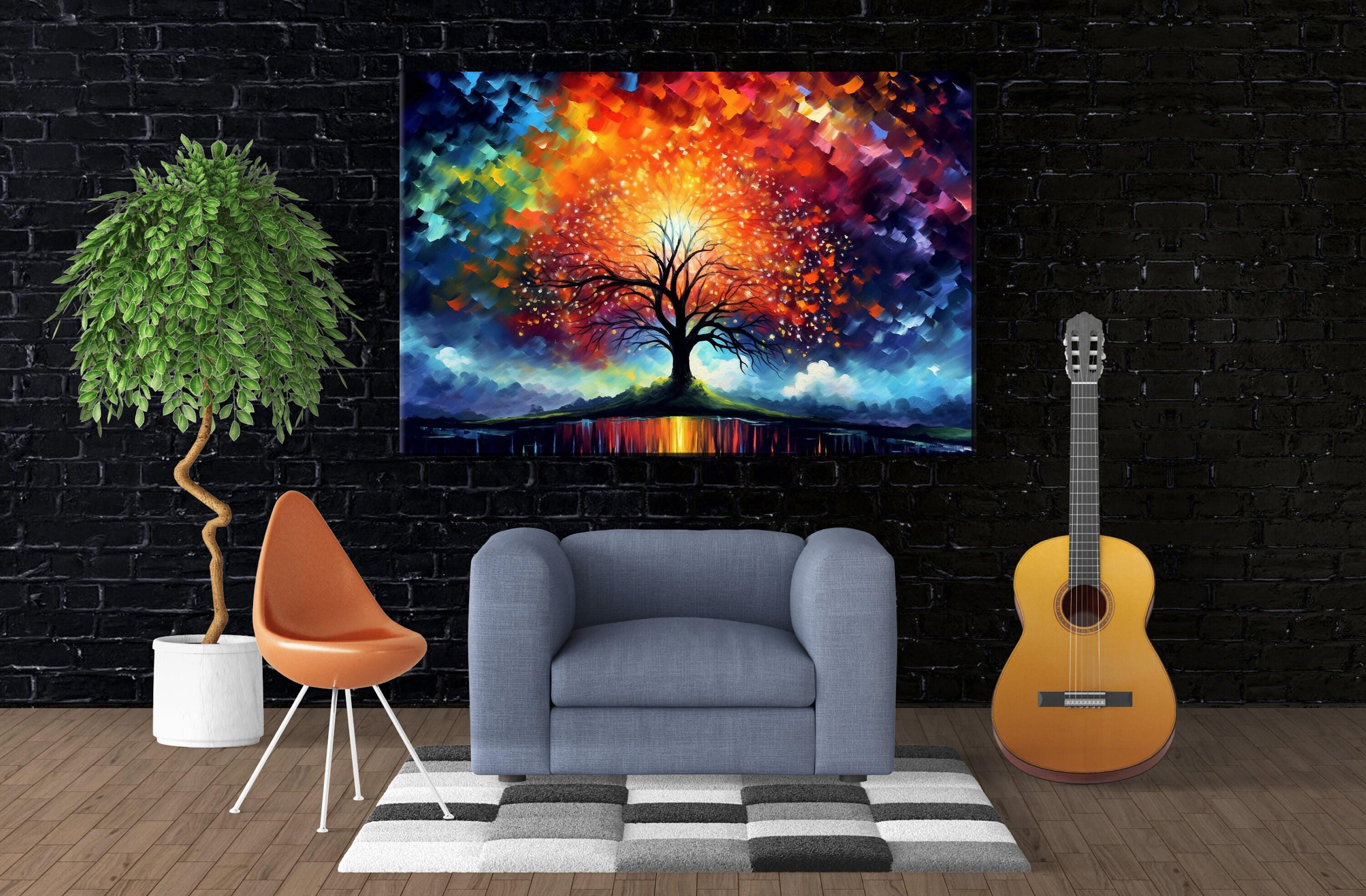 Tree of Life Canvas – Spiritual Wall Decor | Extra Large Gallery Wrapped Canvas