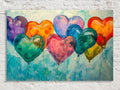 Romantic Heart Balloons - Love Theme Canvas | Extra Large Gallery Wrapped Art