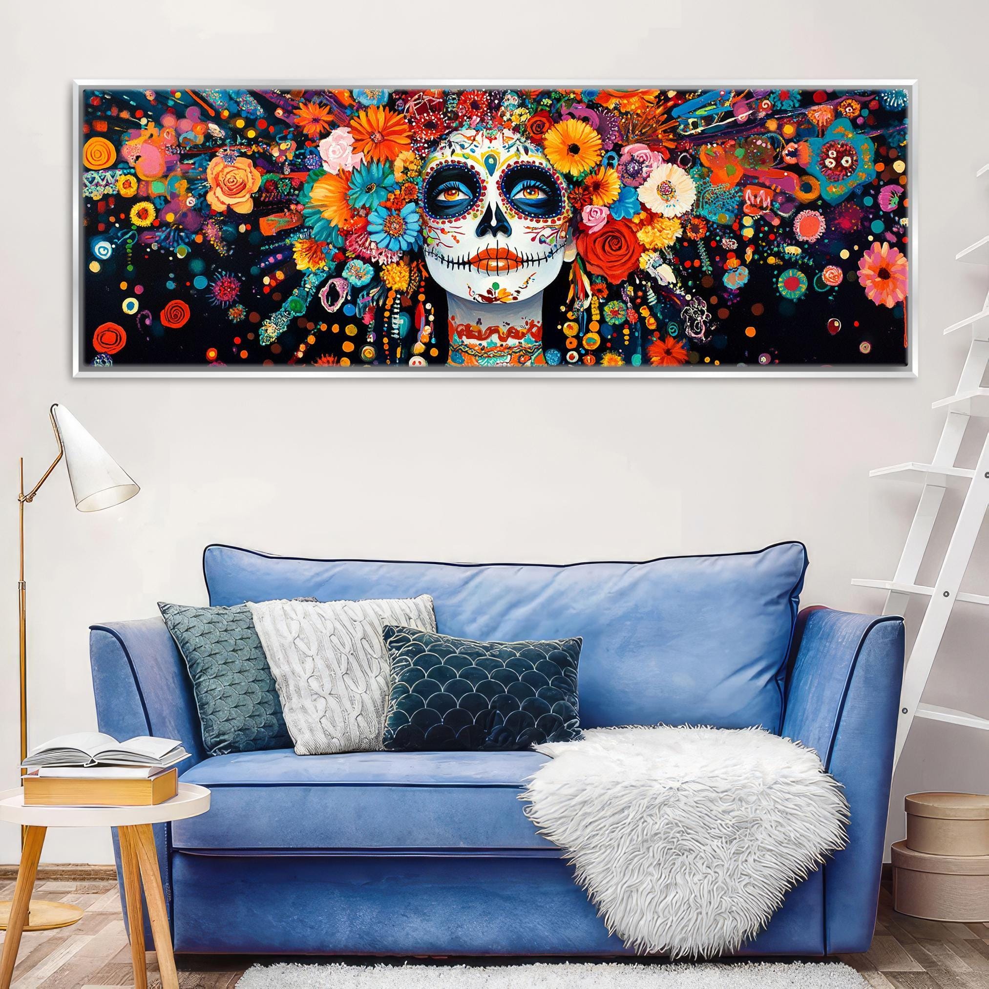 Dia de los Muertos Canvas - Panoramic Wall Art | Oversized Gallery Wrapped Latin Tradition Art