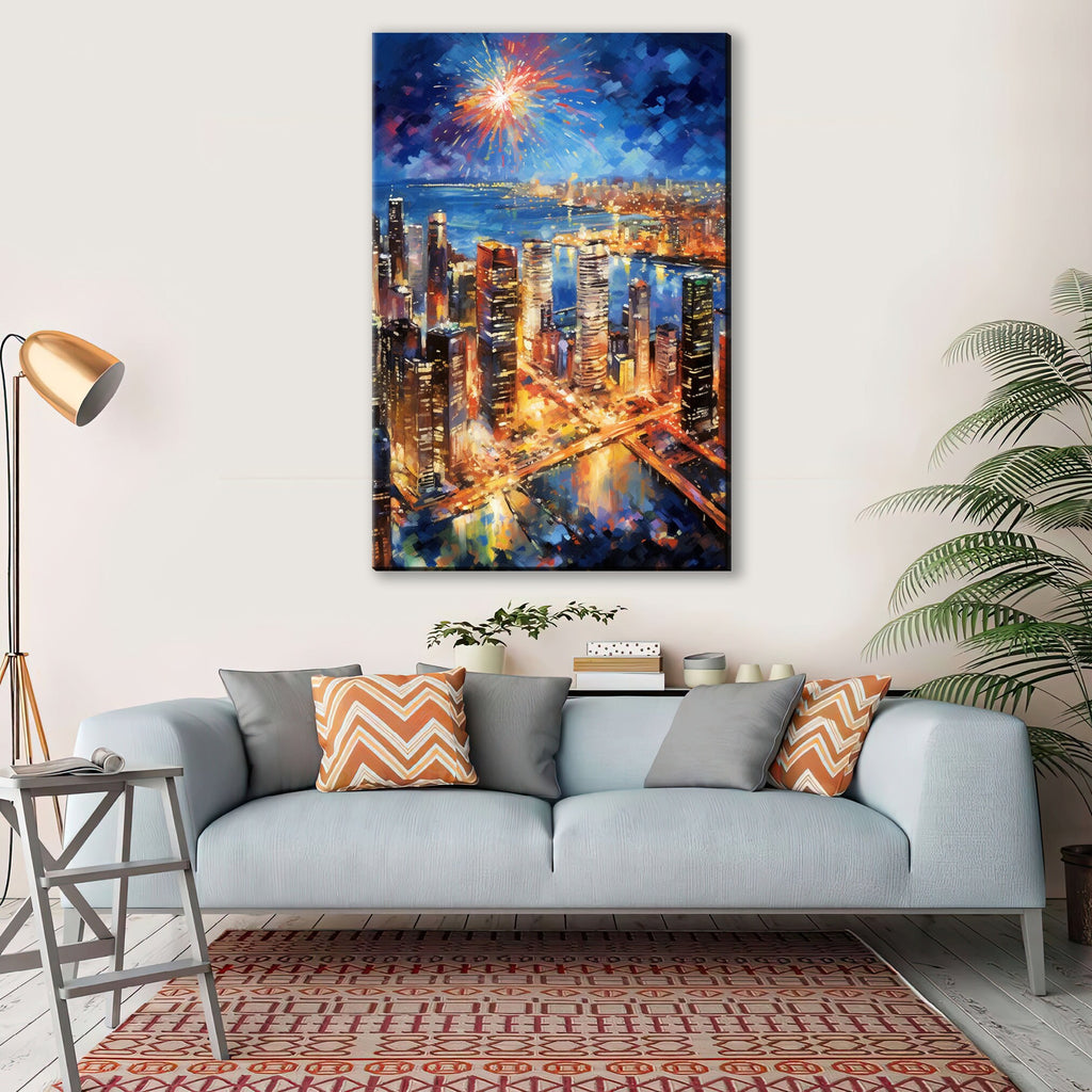 NYC Canvas Wall Art - Vibrant New York City Art | Large Cityscape Canvas Print