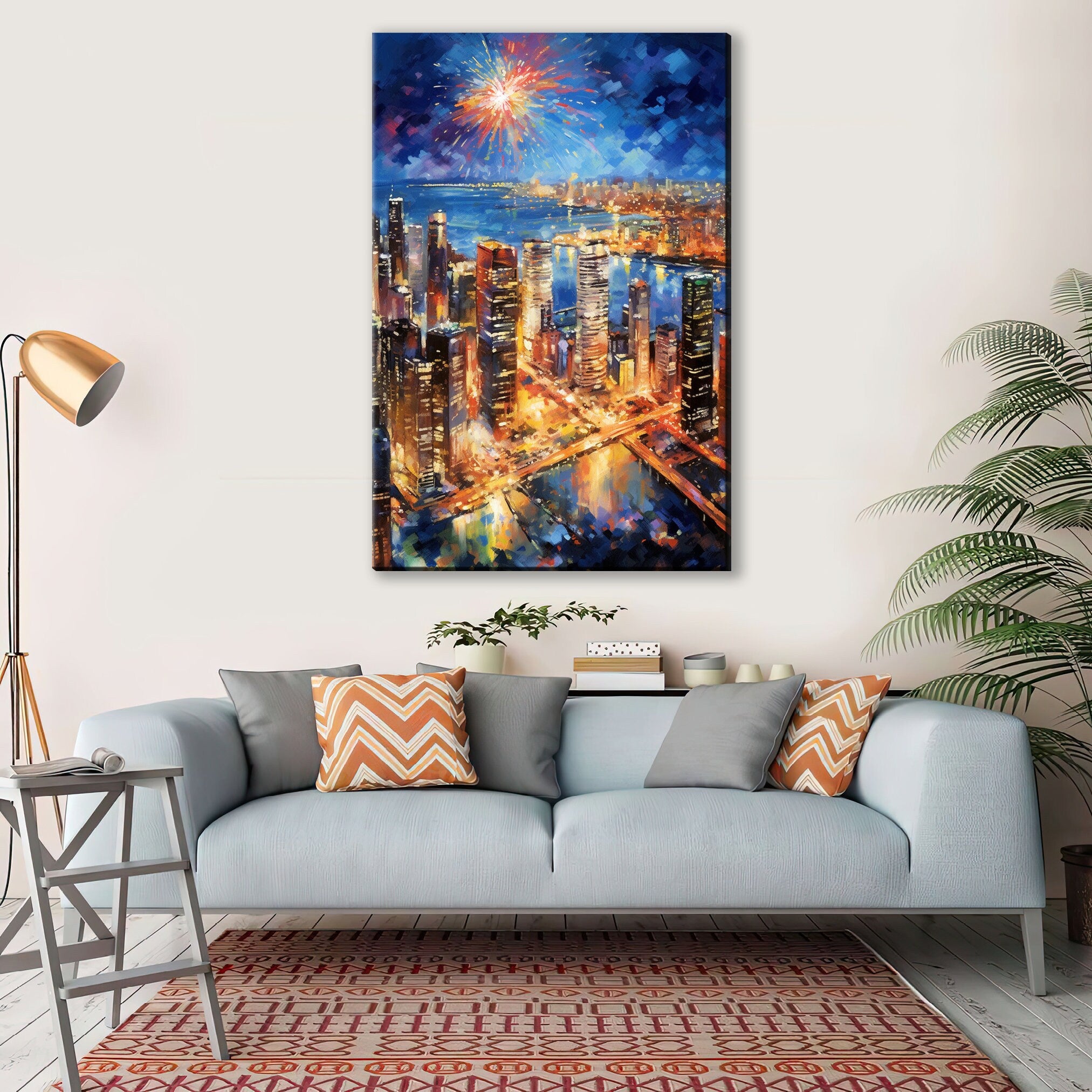 NYC Canvas Wall Art - Vibrant New York City Art | Large Cityscape Canvas Print