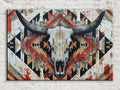 Cow Skull Wall Decor – Extra Large Canvas Art | Tribal Skull Canvas Ready to Hang