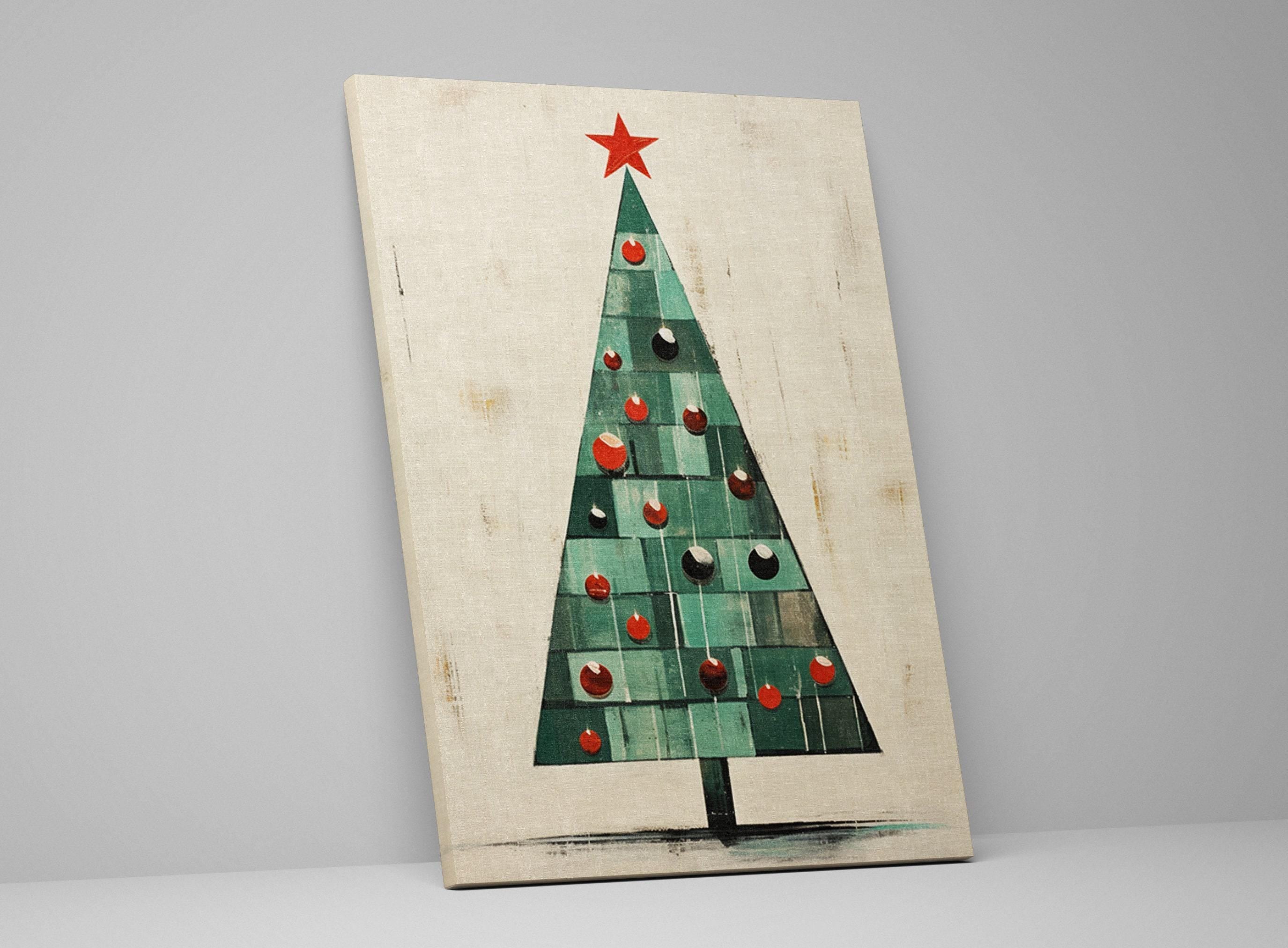 Christmas Tree Art - Extra Large Gallery Wrapped Canvas | Ready to Hang Holiday Wall Art