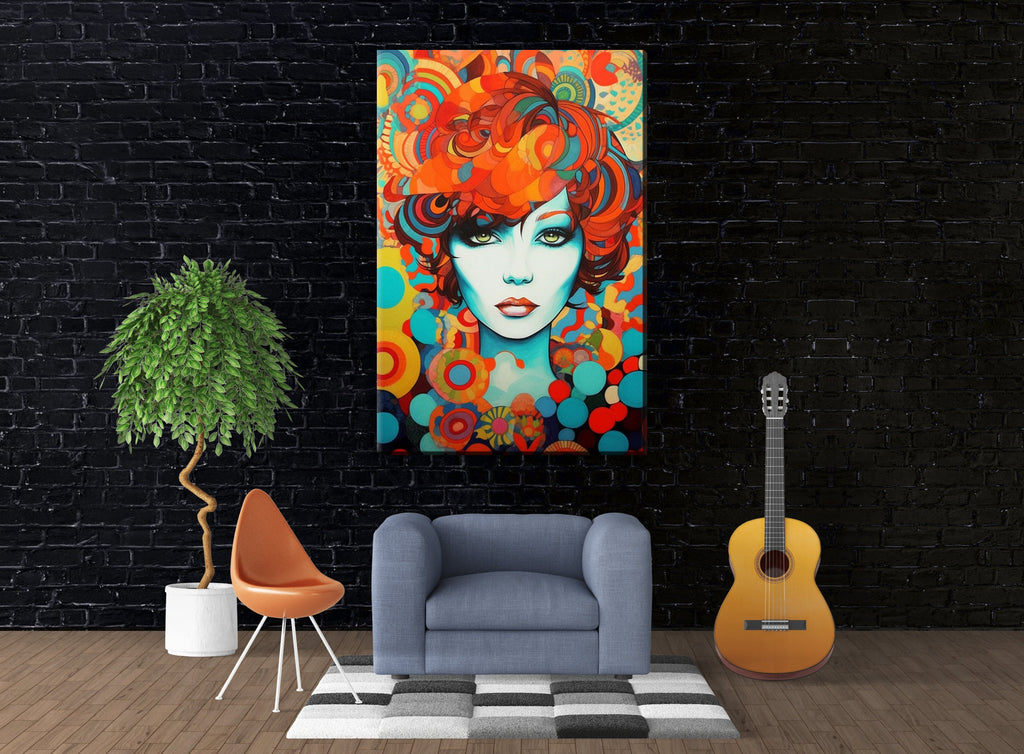 Art Deco Woman Portrait – Large Canvas Wall Art With Scratch Resistant Coating