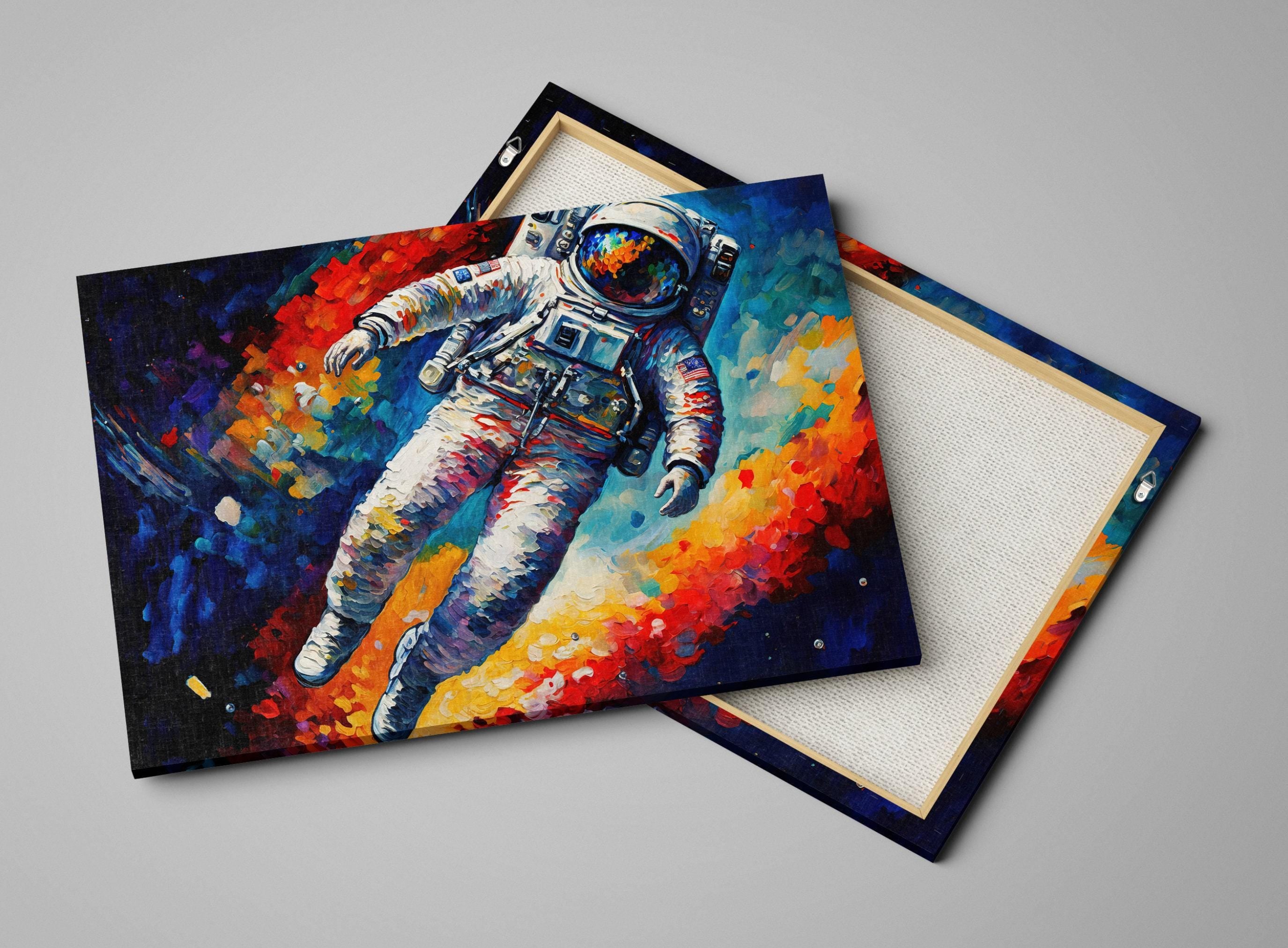 Astronaut Wall Art – Large Canvas Print | Cosmic Space Painting Decor, Ready to Hang