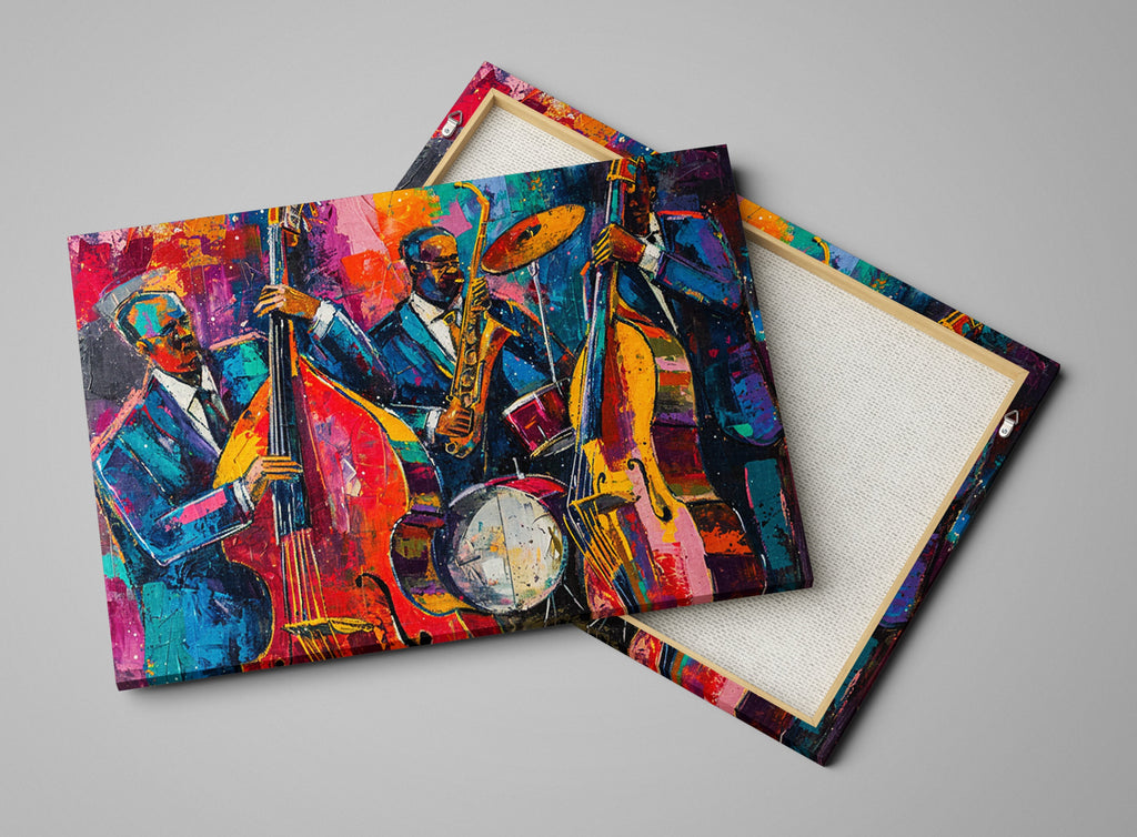 Jazz Wall Art – Energetic Live Jazz Scene Canvas Print | Gallery Wrapped, Ready to Hang