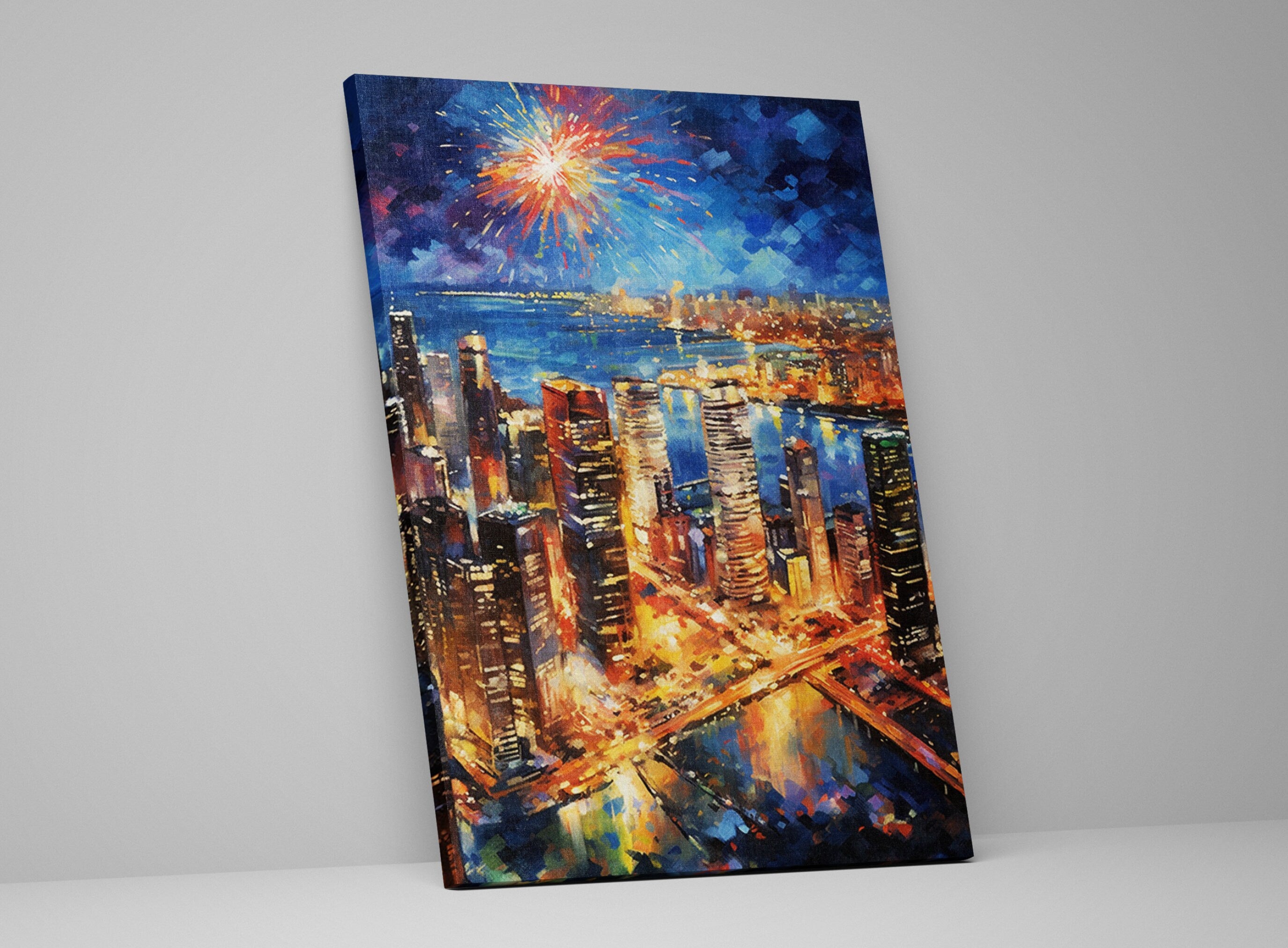 NYC Canvas Wall Art - Vibrant New York City Art | Large Cityscape Canvas Print
