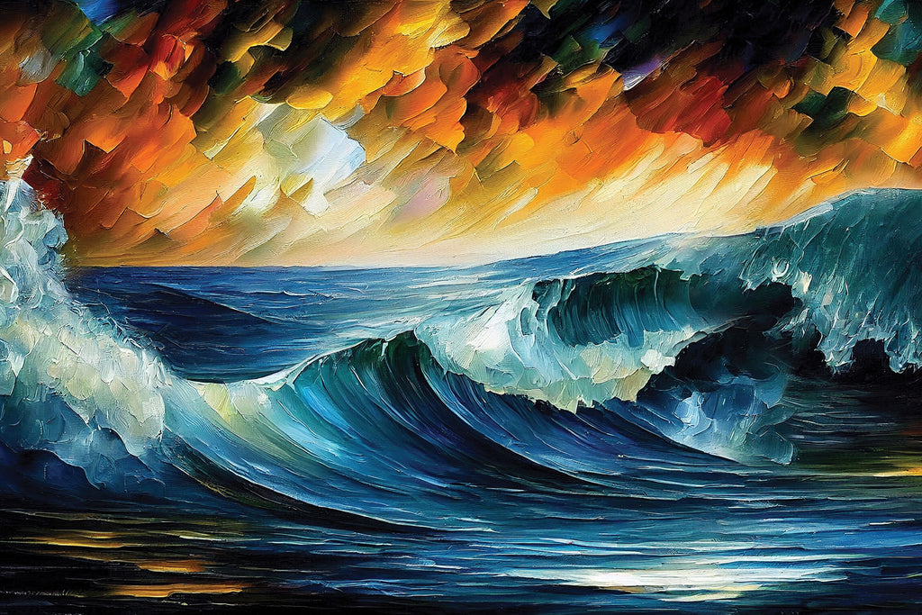 Ocean Wave Canvas Print – Vibrant Nautical Wall Art With Water Resistant Coating